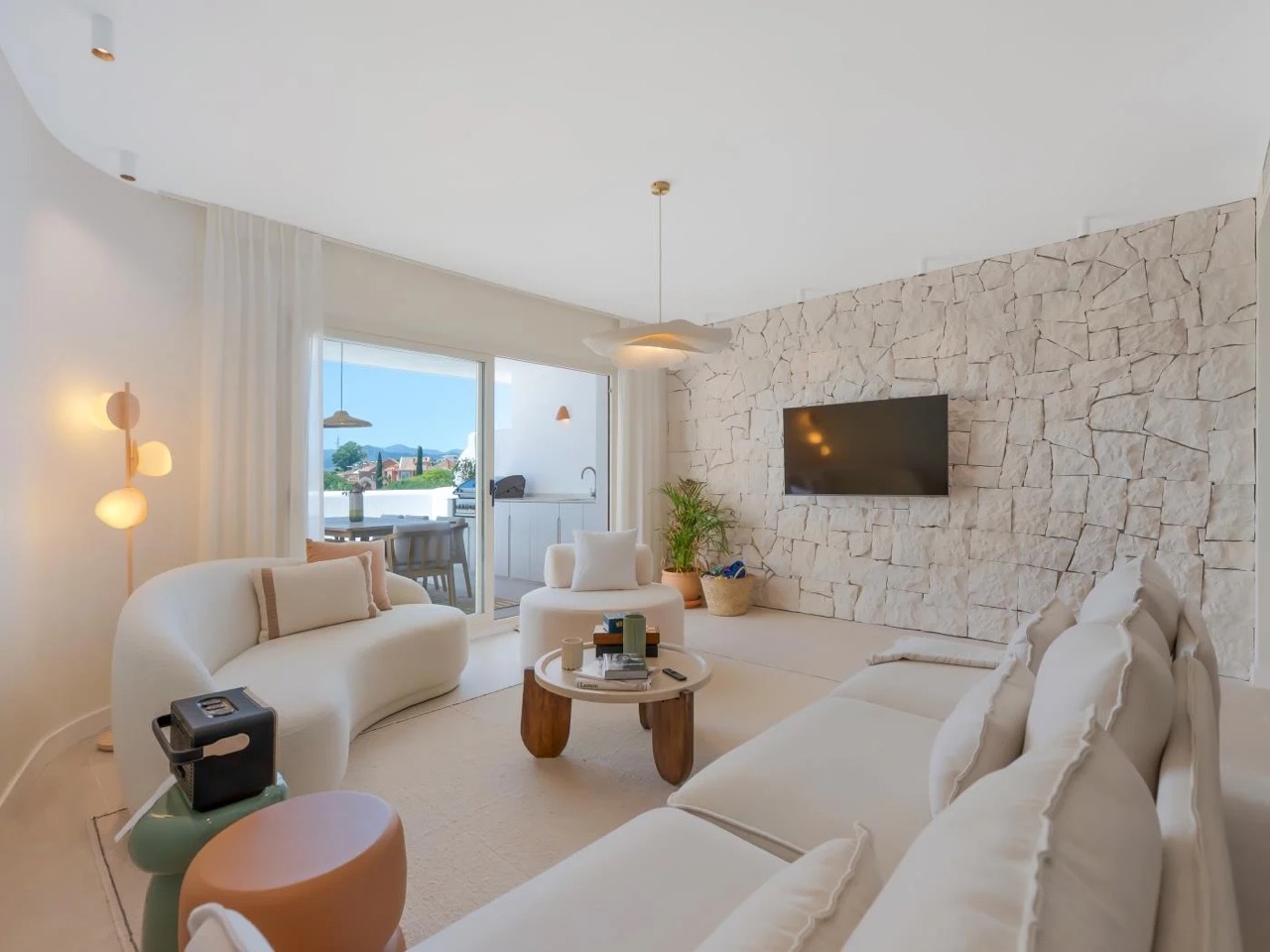 Empty penthouse living room